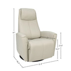 Fauteuil Fjords Urban en cuir avec balancier et repose-pieds intégré