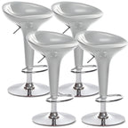 Tabouret de bar pivotant en plastique chromé, réglable en hauteur