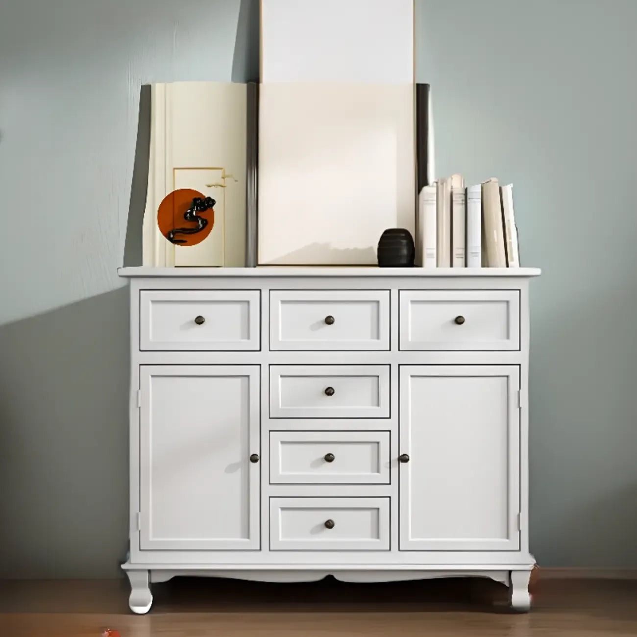 Meuble d'appoint rustique en bois marron pour le rangement du salon