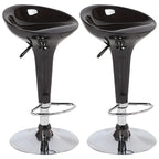 Tabouret de bar pivotant en plastique chromé, réglable en hauteur