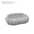 Canapé paresseux courbé 2 places Bubble de forme nid d'abeille en tissu textile 3D pour salon et appartement