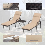 Kullavik – Ensemble de 3 chaises longues d'extérieur