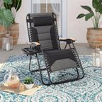 Fauteuil de relaxation zéro gravité XL surdimensionné et rembourré, avec accoudoirs plus larges, inclinable et porte-gobelet - N/A
