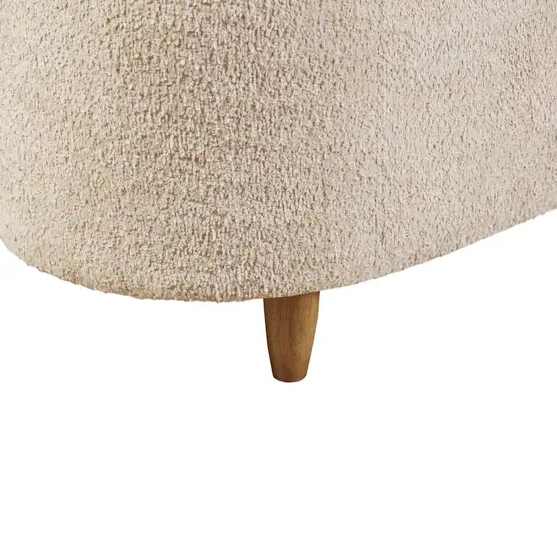 Banc de rangement rabattable en tissu bouclé taupe INK+IVY Bailey