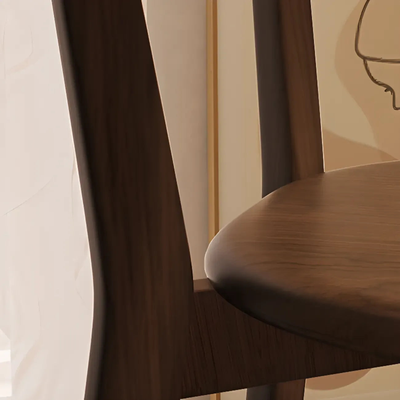 Chaise de salle à manger sans accoudoirs à dossier bas en bois moderne
