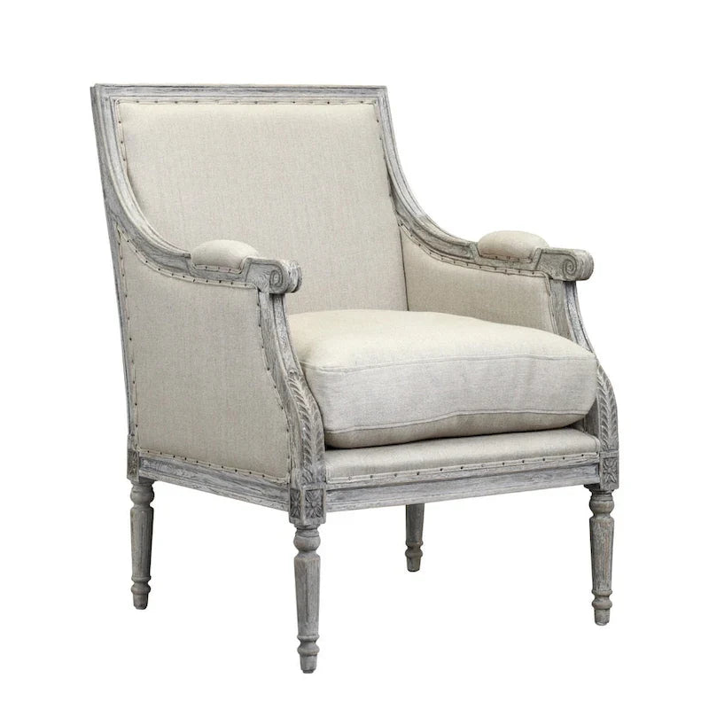 Chaise de salle à manger en bois blanc cassé Burnham Home Designs, collection Prentice