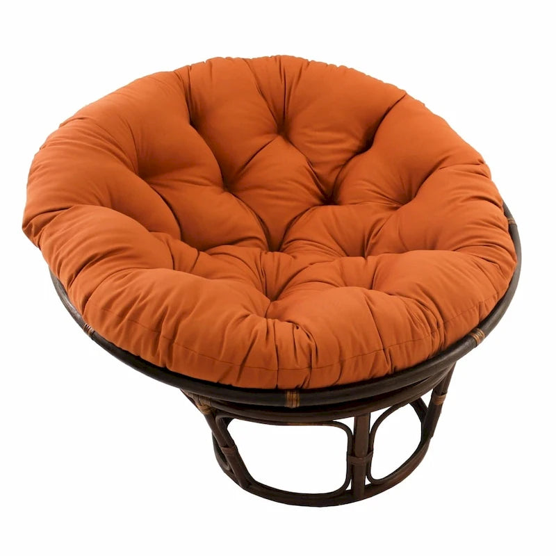 Fauteuil Papasan en rotin Bali de 42 pouces avec coussin en sergé