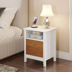Tables de chevet lot de 2 avec station de recharge table d'appoint avec 2 tiroirs avec ports USB et prises de courant chevet de lit