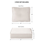 Ensemble de 2 coussins d'extérieur Sunbrella haut de gamme à assise profonde