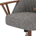 Chaise de salle à manger à roulettes Chromcraft Cliff, finition noyer