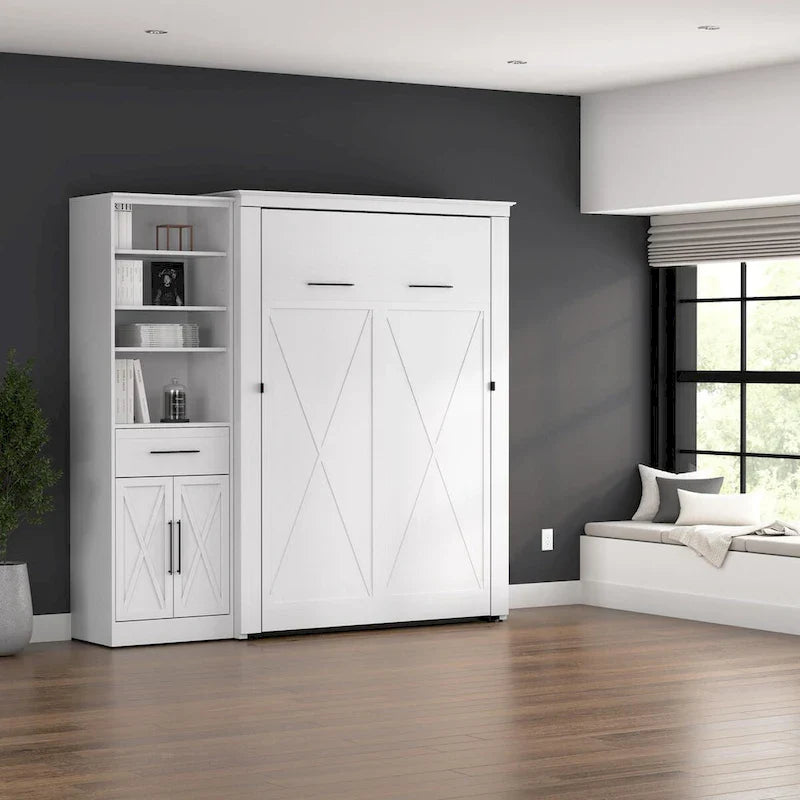 Lit escamotable grand modèle Key West avec garde-robe (88W) de Bestar