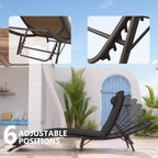 Kullavik – Ensemble de 3 chaises longues d'extérieur