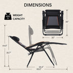 Fauteuil de relaxation zéro gravité XL surdimensionné et rembourré, avec accoudoirs plus larges, inclinable et porte-gobelet - N/A