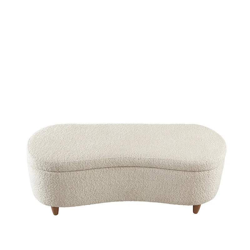 Banc de rangement rabattable en tissu bouclé taupe INK+IVY Bailey