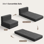 Chaise convertible 3-en-1, chaise pliable, lit-méridienne dépliable