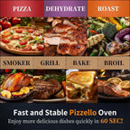 Four à pizza d'extérieur multi-combustibles avec brûleur à gaz et boîte à bois - 30 cm