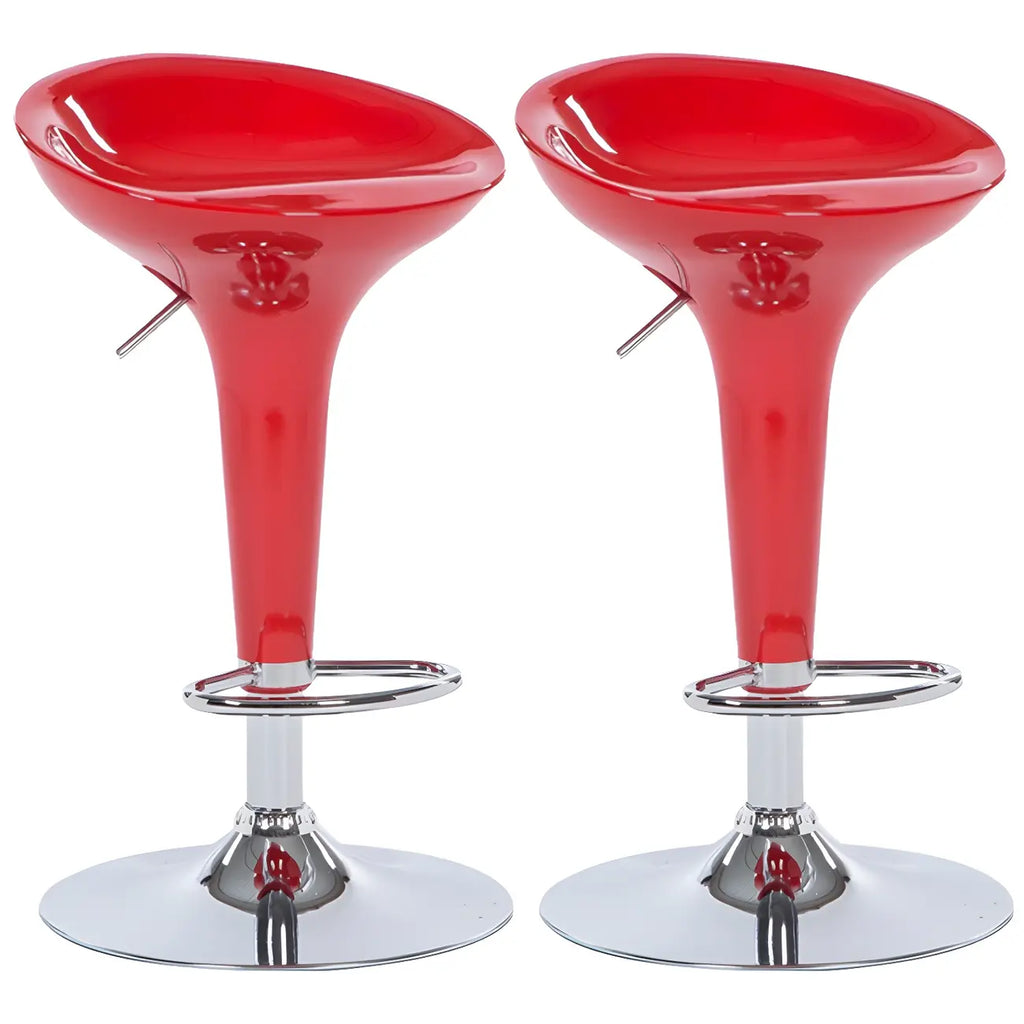 Tabouret de bar pivotant en plastique chromé, réglable en hauteur