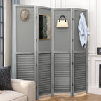 Séparateur de pièce Moasis 67 Blanc en bois à 4 panneaux