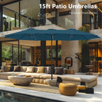 MAISON ARTS Parasol double de 4,5 m pour terrasse, grande taille, avec pied inclus