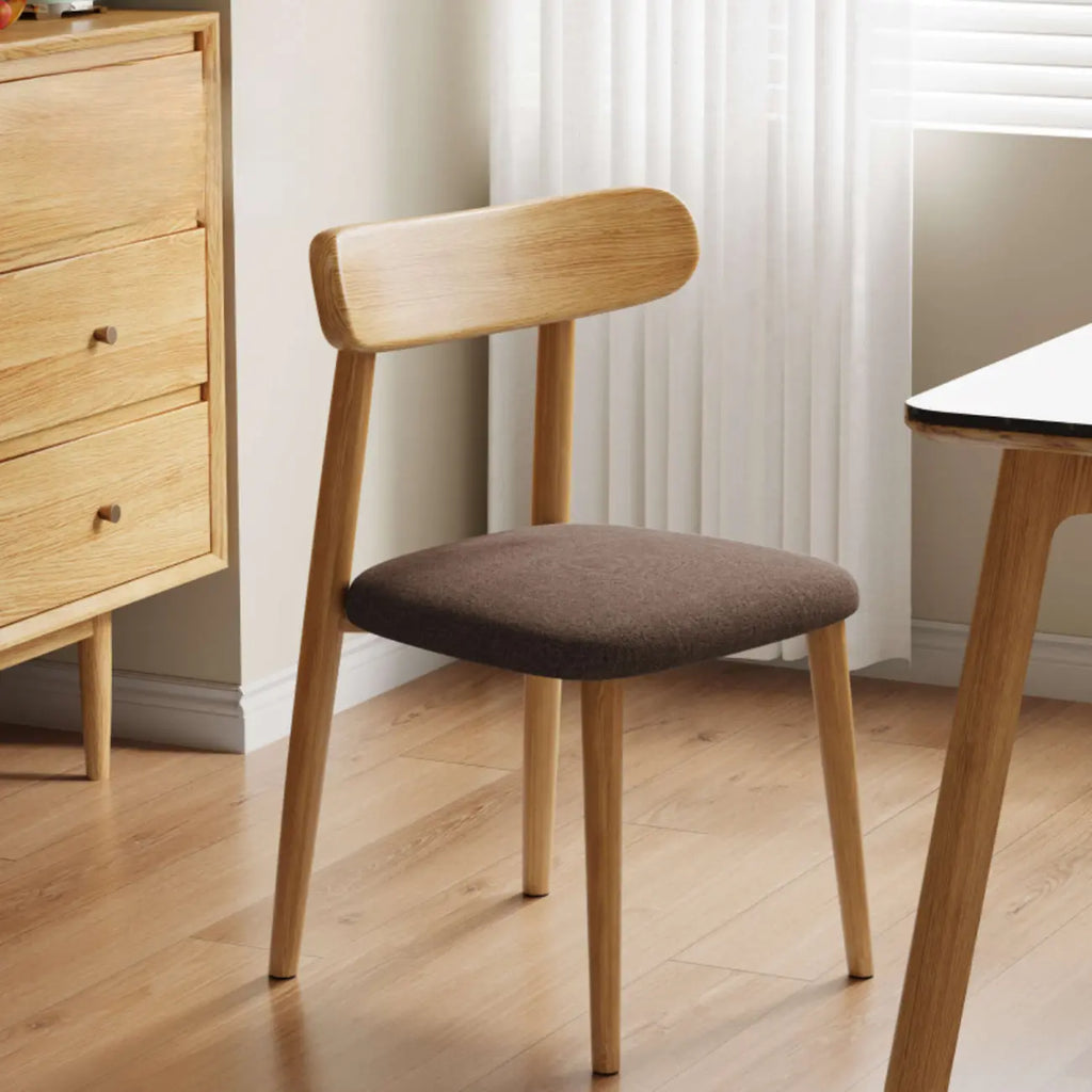 Chaise de salle à manger moderne en cuir sans accoudoirs avec dossier bas
