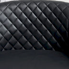 Fauteuil pivotant rond en similicuir capitonné KINWELL, 73,6 cm de large