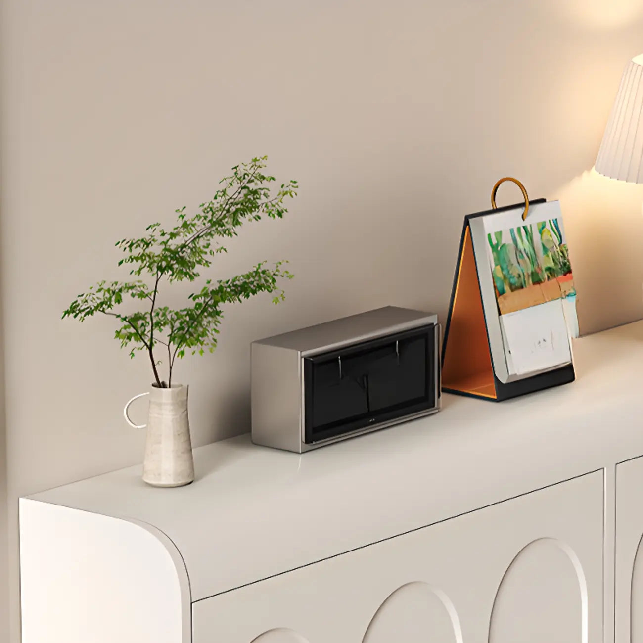 Meuble de rangement pour chaussures en bois blanc à 3 niveaux et à façade abattante Slim