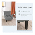 Fauteuil d'appoint moderne Erommy, fauteuil à dossier haut, canapé individuel en tissu capitonné avec pieds en bois pour salon