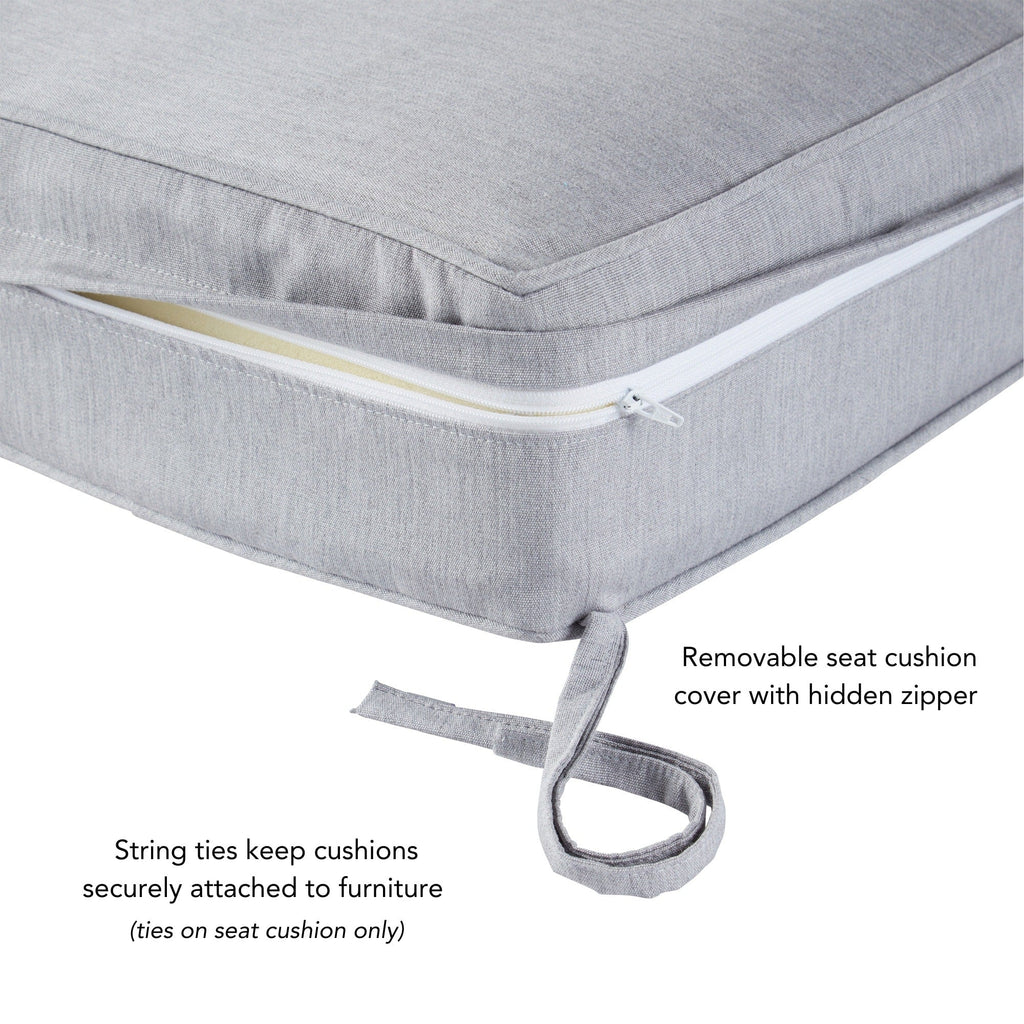 Ensemble de 2 coussins d'extérieur Sunbrella haut de gamme à assise profonde