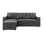 Canapé d'angle réversible convertible avec lit gigogne, méridienne avec rangement dissimulé et pieds durables