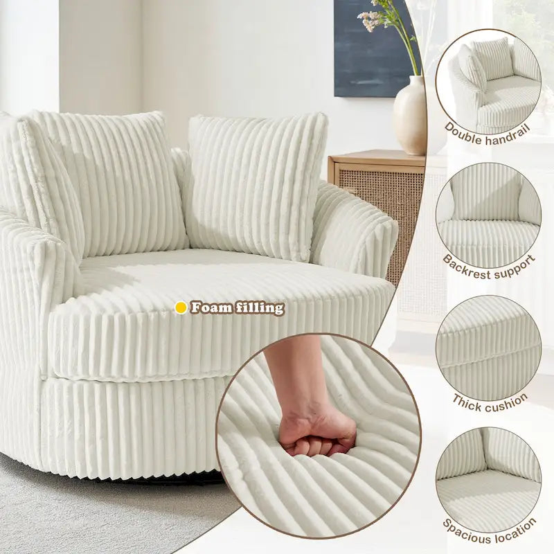 Fauteuil pivotant cylindrique déhoussable à accoudoirs encastrés DREAMSIDEA