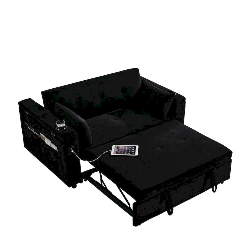 Canapé convertible 54 pouces avec deux places inclinables