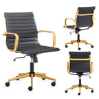 LUXMOD Chaise de Bureau à Domicile Côtelée Fauteuil de Bureau