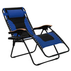 Fauteuil de relaxation zéro gravité XL surdimensionné et rembourré, avec accoudoirs plus larges, inclinable et porte-gobelet - N/A