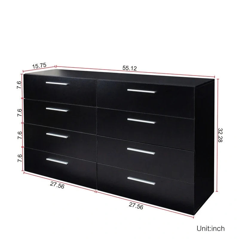 Commode double à 8 tiroirs compacte