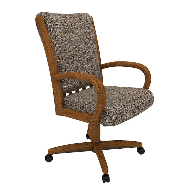 Chaise de salle à manger Chromcraft Darell Caster finition châtaigne