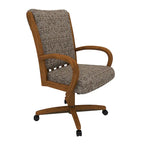 Chaise de salle à manger Chromcraft Darell Caster finition châtaigne