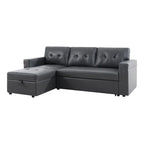 Canapé d'angle réversible convertible avec lit gigogne, méridienne avec rangement dissimulé et pieds durables