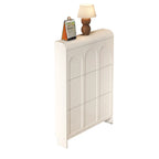 Meuble de rangement pour chaussures en bois blanc à 3 niveaux et à façade abattante Slim