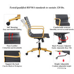 LUXMOD Chaise de Bureau à Domicile Côtelée Fauteuil de Bureau