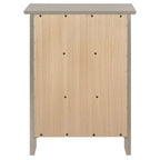 Table de chevet transitionnelle en bois à 3 tiroirs Daniel