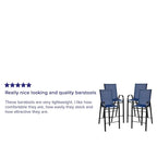 Lot de 4 tabourets de bar d'extérieur en matériau Flex Comfort – Tabouret de terrasse