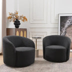 KINWELL Fauteuil d'appoint pivotant rembourré en forme de tonneau, de 86 cm de large (Lot de 2)
