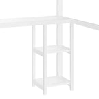 Lit mezzanine Queen - Armoire et bureau intégrés, cadre métallique avec étagères