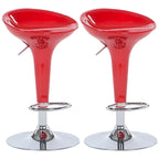 Tabouret de bar pivotant en plastique chromé, réglable en hauteur