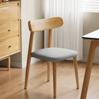 Chaise de salle à manger moderne en cuir sans accoudoirs avec dossier bas