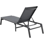 Chaises longues d'extérieur, chaises longues de patio en aluminium avec 5 positions réglables, chaises longues de piscine pliantes inclinables