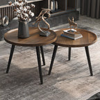 Table d'appoint ronde en bois blanc pour le salon