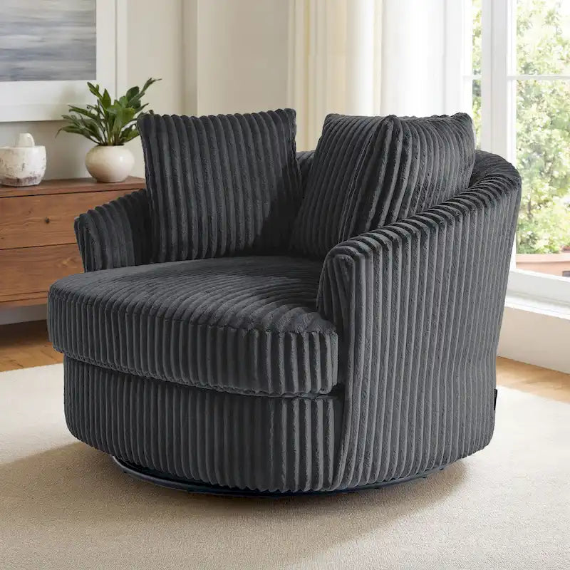 Fauteuil pivotant cylindrique déhoussable à accoudoirs encastrés DREAMSIDEA