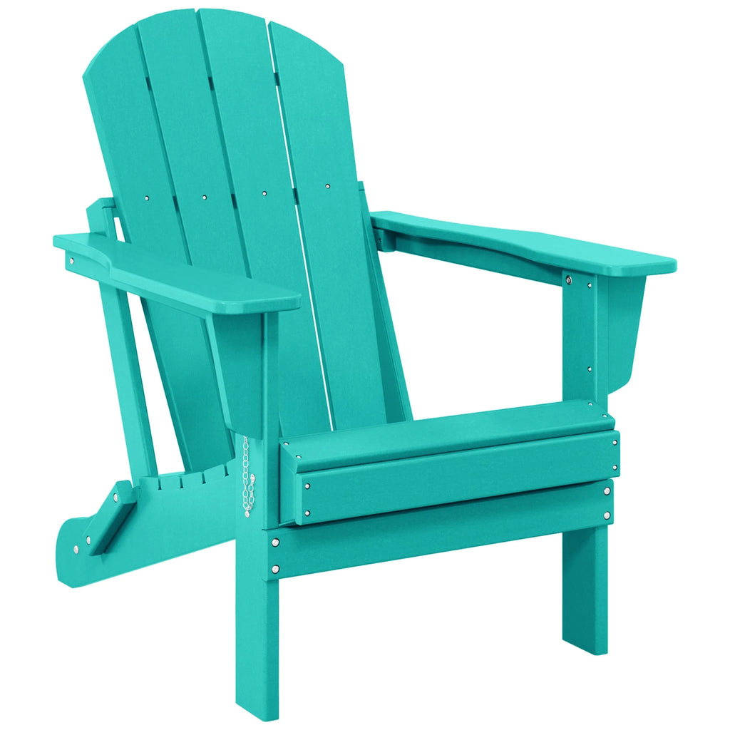 Chaise Adirondack pliante de patio d'extérieur tout temps résistante à la décoloration Polytrends Laguna