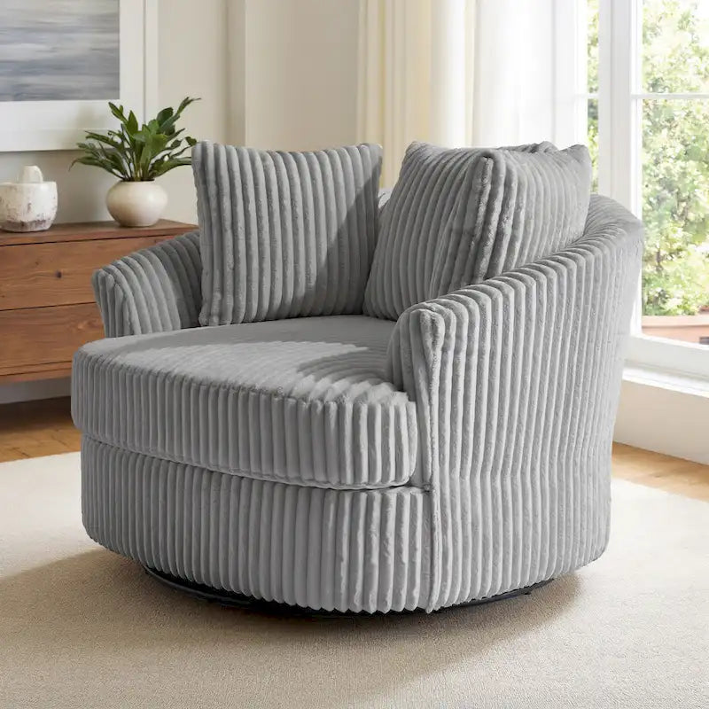 Fauteuil pivotant cylindrique déhoussable à accoudoirs encastrés DREAMSIDEA